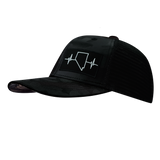 Nevada - 6 Panel - Black Camo / Black - Trucker Mesh (Unisex)