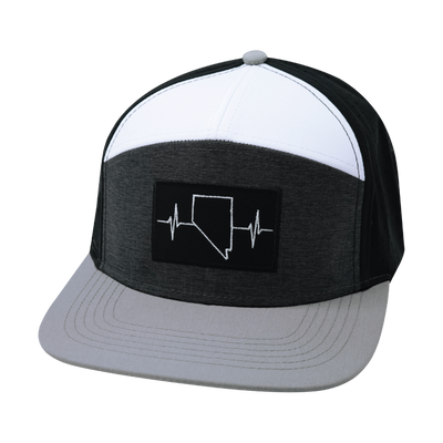Nevada - 7 Panel - Gray / Charcoal / White / Black - Laser Mesh (Unisex)