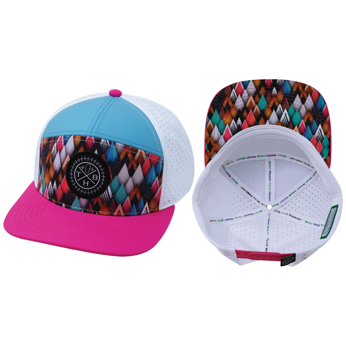 **YOUTH** THB  - 7 Panel - Neon Peaks - Neon Pink / Neon Green Blue / White (Unisex)