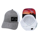 Nevada - 6 Panel - Shallow Fit - Pony Tail - Heather Gray / White (Unisex)