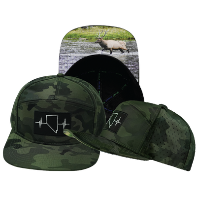 Nevada - 7 Panel - Green Camo - Laser  Mesh (Unisex)