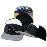 Nevada - 7 Panel - Gray / Charcoal / White / Black - Laser Mesh (Unisex)