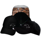 Nevada - 6 Panel - AirMesh - Athletic Fit - Black - Fabric Back (Unisex)