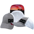 Nevada - 6 Panel - Shallow Fit - Pony Tail - Heather Gray / White - Laser Mesh (Unisex)