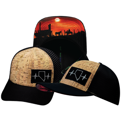 Nevada - 6 Panel - Cork - Black - Trucker Mesh (Unisex)