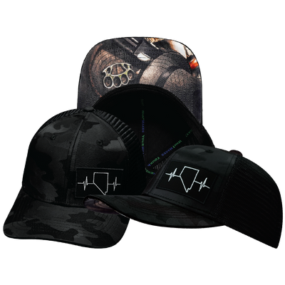 Nevada - 6 Panel - Black Camo / Black - Trucker Mesh (Unisex)