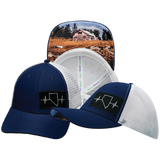 Nevada - 6 Panel - Shallow Fit - Navy / White - Trucker Mesh (Unisex)