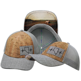 Nevada - 6 Panel - Shallow Fit - Cork - Heather Gray - Trucker Mesh (Unisex)