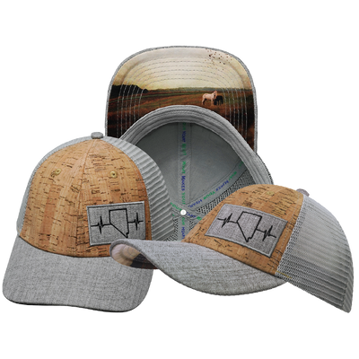 Nevada - 6 Panel - Shallow Fit - Cork - Heather Gray - Trucker Mesh (Unisex)
