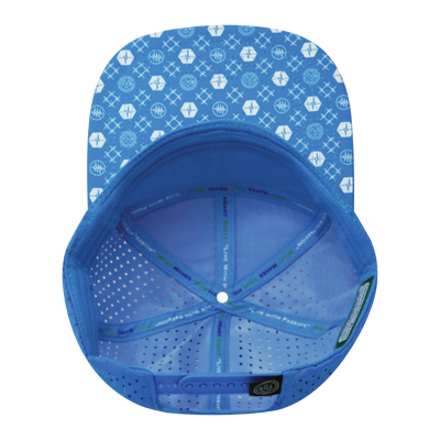 Pickleball - 7 Panel - Neon Blue / White / Neon Peach - Laser Mesh (Unisex)