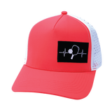 Pickleball - 5 Panel - Structured - Neon Peach / White - Laser Mesh (Unisex)