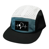 Pickleball - 5 Panel - Sporty - Unstructured - Black / Slate Green / White - Laser Mesh (Unisex)