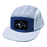 Pickleball - 5 Panel - Sporty - Unstructured - Gray / Navy / White - Laser Mesh (Unisex)