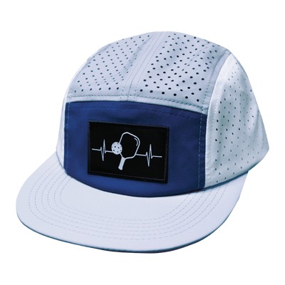 Pickleball - 5 Panel - Sporty - Unstructured - Gray / Navy / White - Laser Mesh (Unisex)