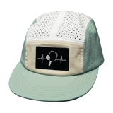 Pickleball - 5 Panel - Sporty - Unstructured - Sage / Cream / White - Laser Mesh (Unisex)