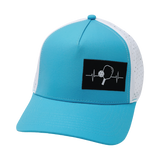 Pickleball - 5 Panel - Structured - Neon Blue Green / White - Laser Mesh (Unisex)