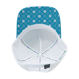 Pickleball - 5 Panel - Structured - Neon Blue Green / White - Laser Mesh (Unisex)
