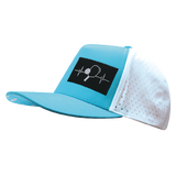 Pickleball - 5 Panel - Structured - Neon Blue Green / White - Laser Mesh (Unisex)