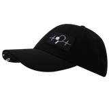 Pickleball - 6 Panel - Shallow Fit - Pony Tail - Black - Laser Mesh (Unisex)