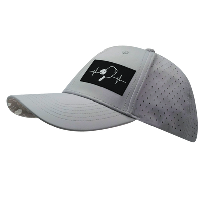 Pickleball - 6 Panel - Shallow Fit - Pony Tail - Gray - Laser Mesh (Unisex)