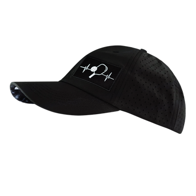 Pickleball - 6 Panel - Unstructured - Relaxed Fit - Black - Laser Mesh (Unisex)
