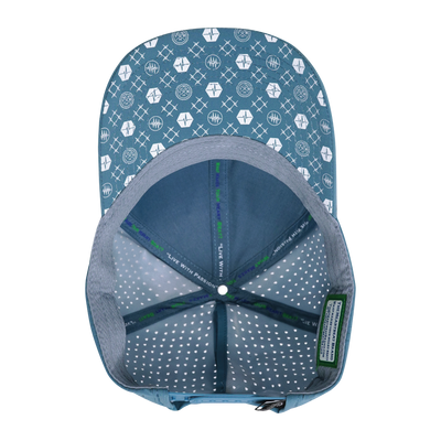 Pickleball - 6 Panel - Shallow Fit - Pony Tail - Light Blue - Laser Mesh (Unisex)
