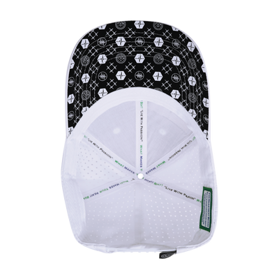 Pickleball - 6 Panel - Shallow Fit - Pony Tail - White - Laser Mesh (Unisex)
