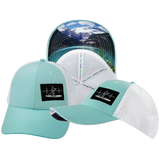 Paddle Board - 6 Panel - Shallow Fit - Pony Tail - Mint / White - Laser Mesh (Unisex)