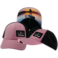 Paddle Board - 6 Panel - Shallow Fit - Pony Tail - Dusty Pink / Black - Laser Mesh (Unisex)