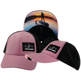 Paddle Board - 6 Panel - Shallow Fit - Pony Tail - Dusty Pink / Black - Laser Mesh (Unisex)