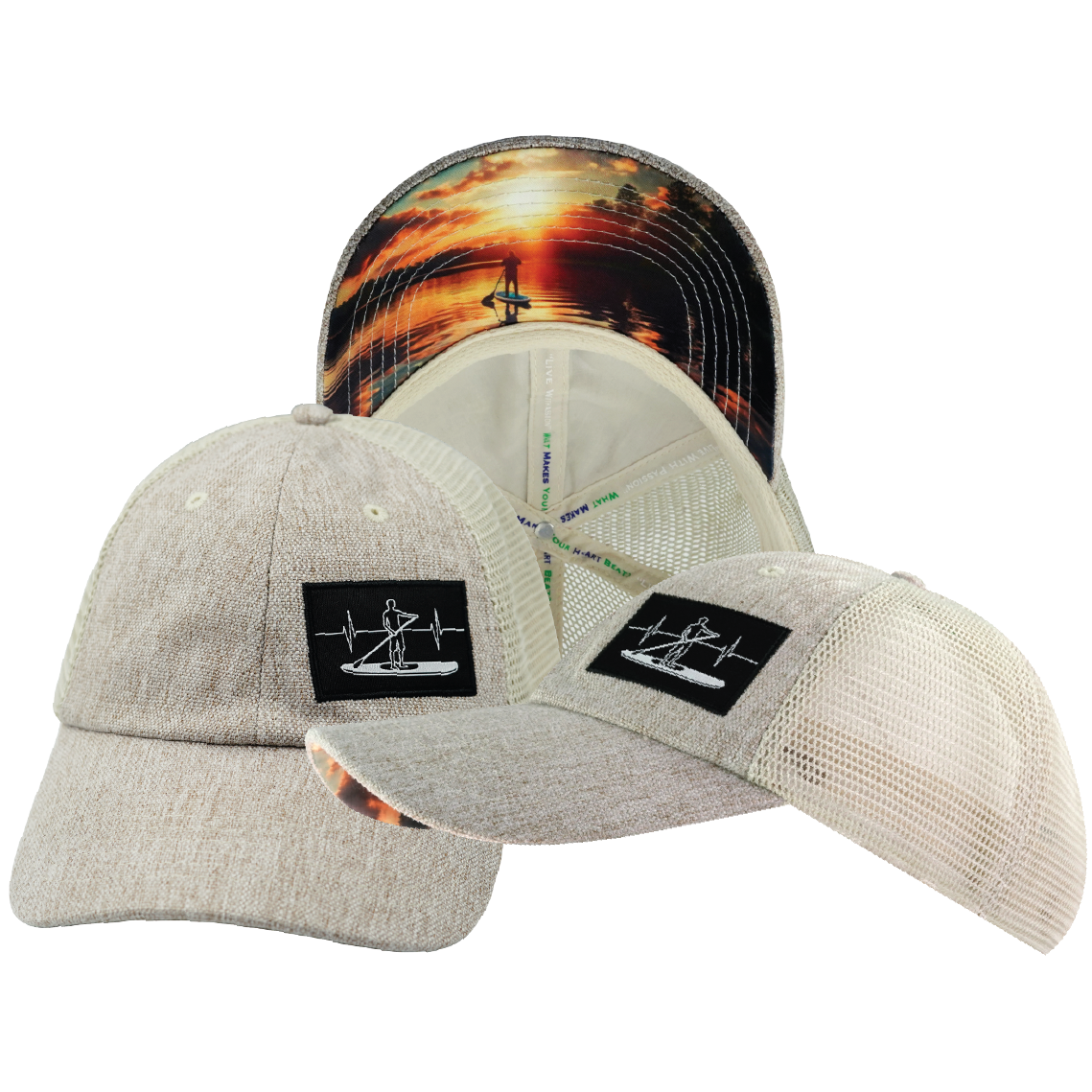 Paddle Board - 6 Panel - Unstructured - Relaxed Fit - Sand Hemp / Sand - Soft Trucker Mesh (Unisex)