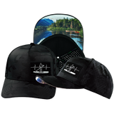 Paddle Board - 5 Panel - Structured - Black Camo - Laser Mesh (Unisex)