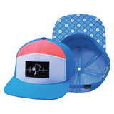 Pickleball - 7 Panel - Neon Blue / White / Neon Peach (Unisex)