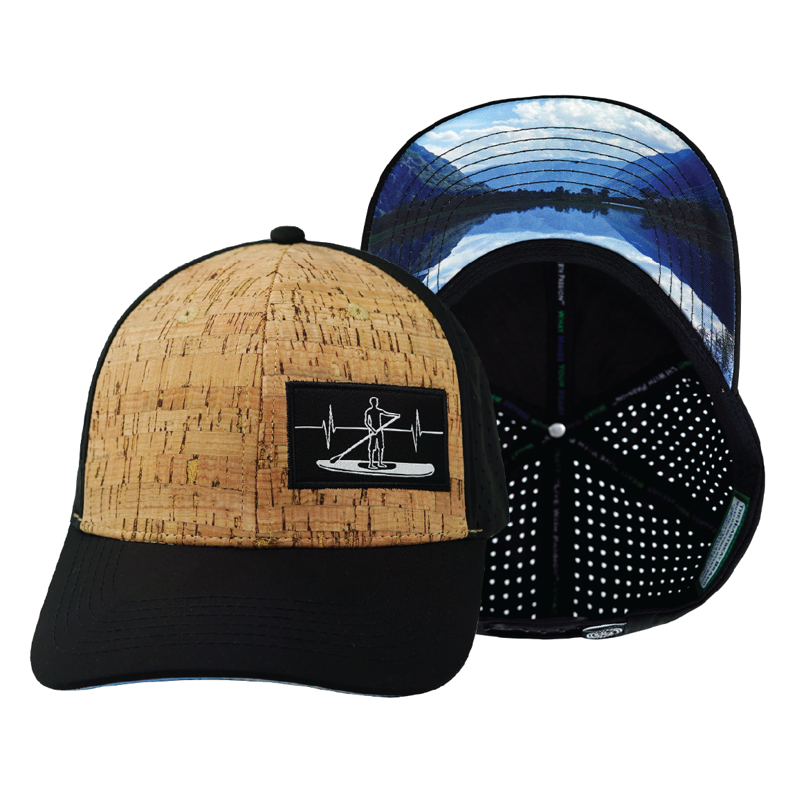 Paddle Board - 6 Panel - Cork - Black - Laser Mesh (Unisex)
