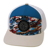 **YOUTH** THB  - 7 Panel - Party Camo - Cream / Blue / White (Unisex)