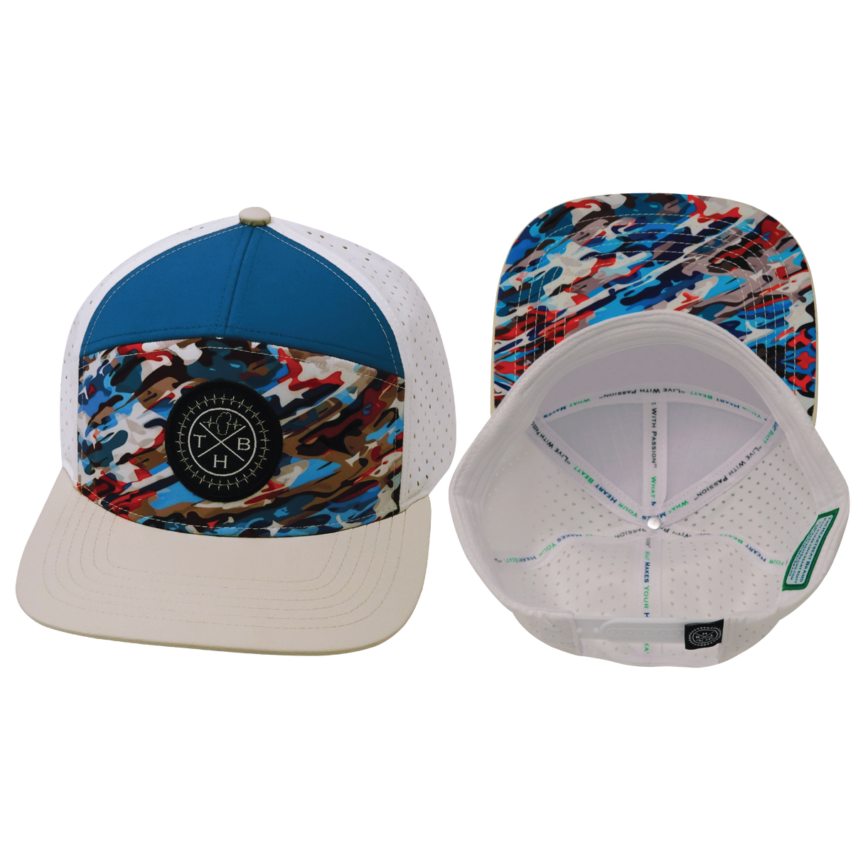 **YOUTH** THB  - 7 Panel - Party Camo - Cream / Blue / White (Unisex)