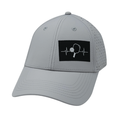 Pickleball - 6 Panel - Shallow Fit - Pony Tail - Gray - Laser Mesh (Unisex)