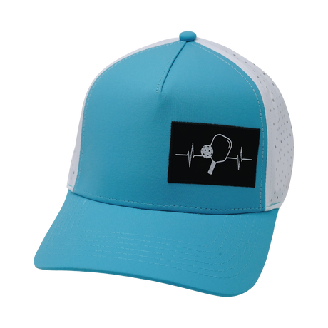 Pickleball - 5 Panel - Structured - Neon Blue Green / White