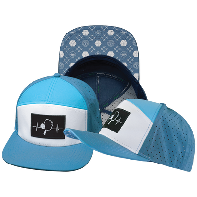 Pickleball - 7 Panel - Light Blue / White / Aqua - Laser Mesh (Unisex)