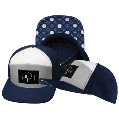 Pickleball - 7 Panel - Navy / Gray / White - Laser Mesh (Unisex)