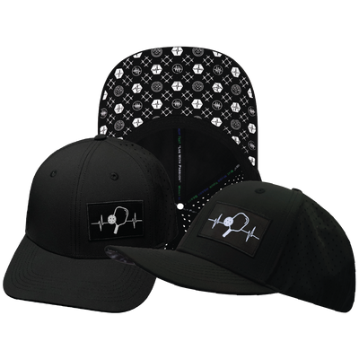 Pickleball - 6 Panel - Black - Laser Mesh (Unisex)