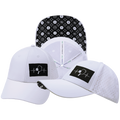Pickleball - 6 Panel - Shallow Fit - Pony Tail - White - Laser Mesh (Unisex)