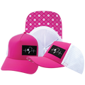 Pickleball - 5 Panel - Structured - Neon Pink / White - Laser Mesh (Unisex)