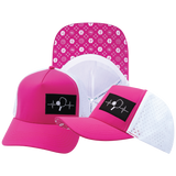 Pickleball - 5 Panel - Structured - Neon Pink / White - Laser Mesh (Unisex)