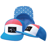 Pickleball - 7 Panel - Neon Blue / White / Neon Peach - Laser Mesh (Unisex)