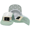 Pickleball - 5 Panel - Sporty - Unstructured - Sage / Cream / White - Laser Mesh (Unisex)