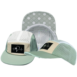 Pickleball - 5 Panel - Sporty - Unstructured - Sage / Cream / White - Laser Mesh (Unisex)