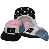 Pickleball - 5 Panel - Sporty - Unstructured - Black / White / Light Blue / Pink - Laser Mesh (Unisex)