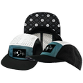 Pickleball - 5 Panel - Sporty - Unstructured - Black / Slate Green / White - Laser Mesh (Unisex)