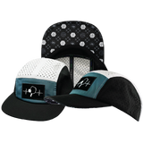 Pickleball - 5 Panel - Sporty - Unstructured - Black / Slate Green / White - Laser Mesh (Unisex)